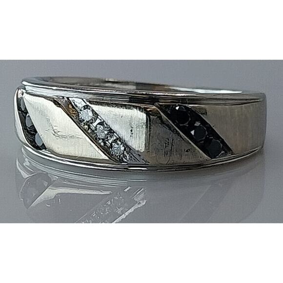 10K WG Men's Diamond Ring 7.2g Size 8.5
